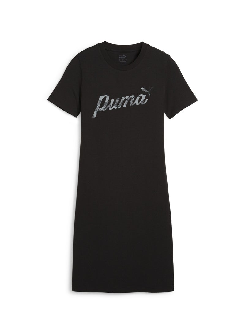 PUMA ESS+ Womens Black Blossom Dress - Image 1